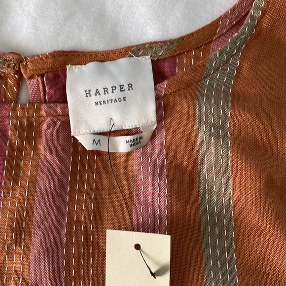 Harper Heritage Francesca’s Collections Striped Tie Front Long Sleeve Top Size M - Picture 4 of 10